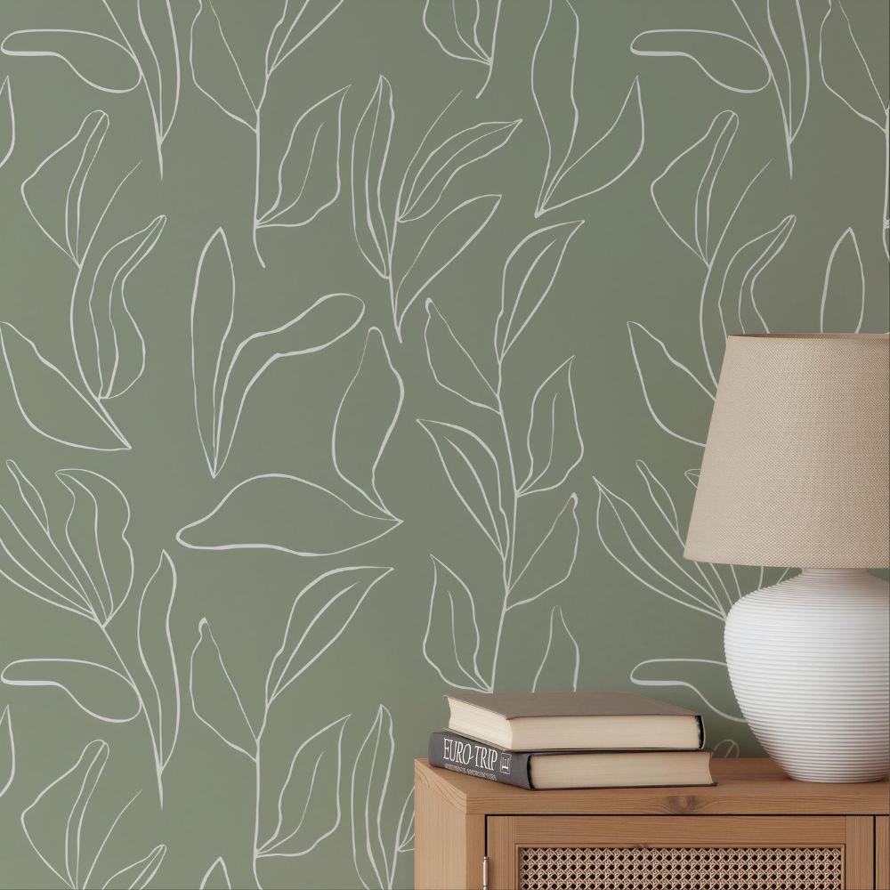 Sage green wallpaper