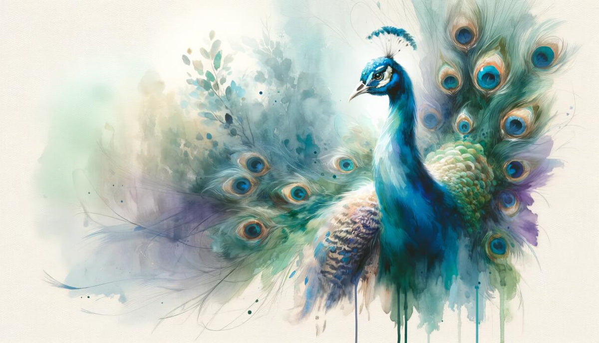 Peacock wallpaper for living rooms flat repeat motif