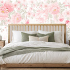 pink rose wallpaper bedroom wall