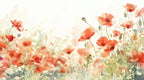 poppy wallpaper flat repeat motif