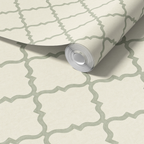 Sage green patterned wallpaper