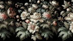 big floral wallpaper flat repeat motif
