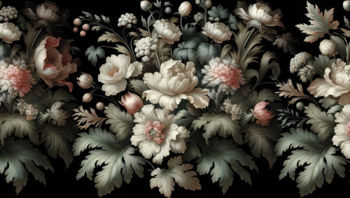 big floral wallpaper flat repeat motif