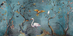 Navy Flamingo Wallpaper flat pattern design