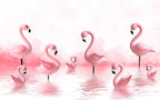 Flamingo Bathroom Wallpaper flat pattern design