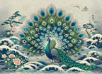 Peacock wallpaper for bedrooms flat repeat motif
