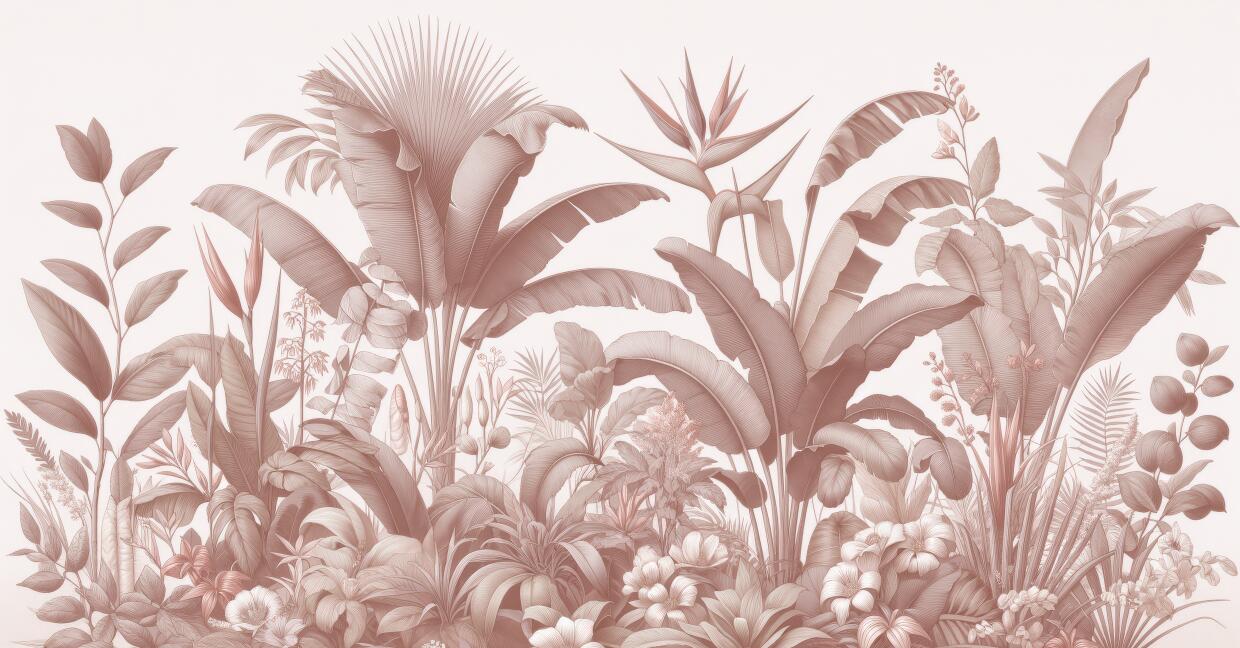 Pink Leaf Wallpaper flat pattern design