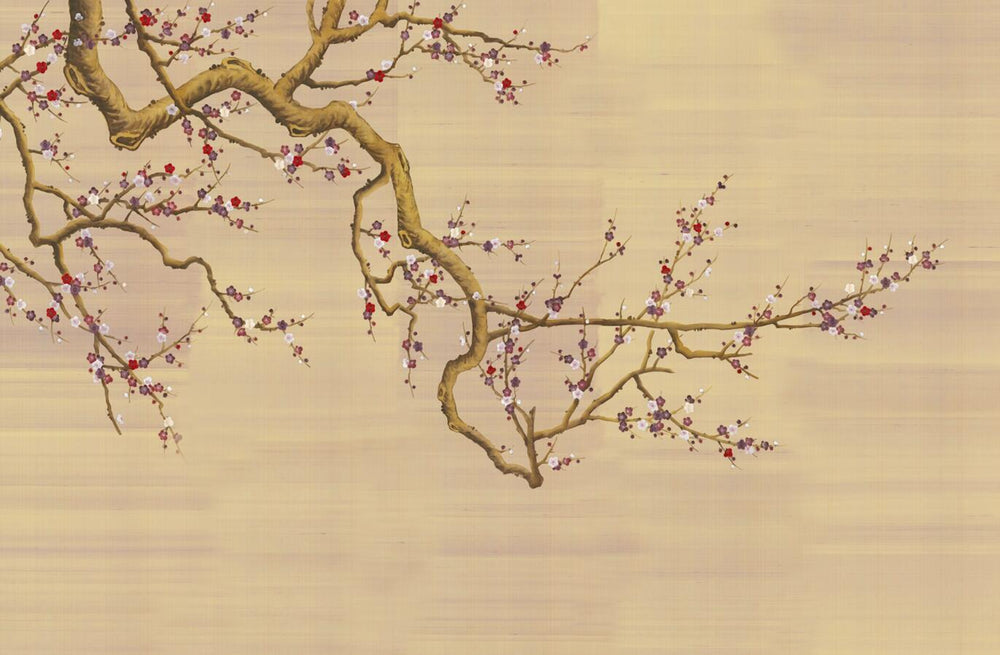 Beige Cherry Blossom Wallpaper design