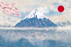 cherry blossom japanese art wallpaper flat panoramic motif