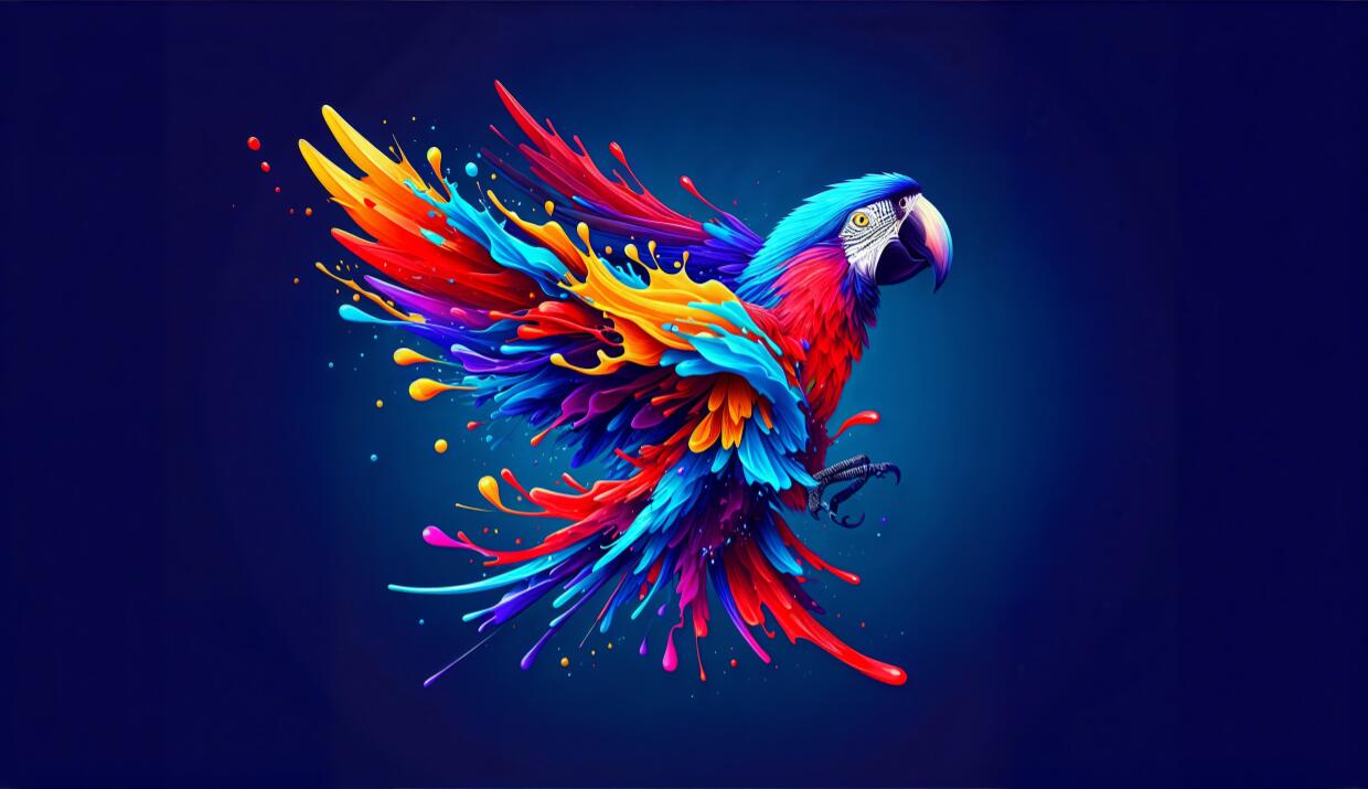 Red Parrot Wallpaper flat pattern design