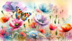 colourful floral wallpaper flat repeat motif
