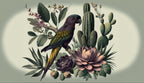 Vintage Parrot Wallpaper flat pattern design