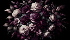 black peony wallpaper flat repeat motif