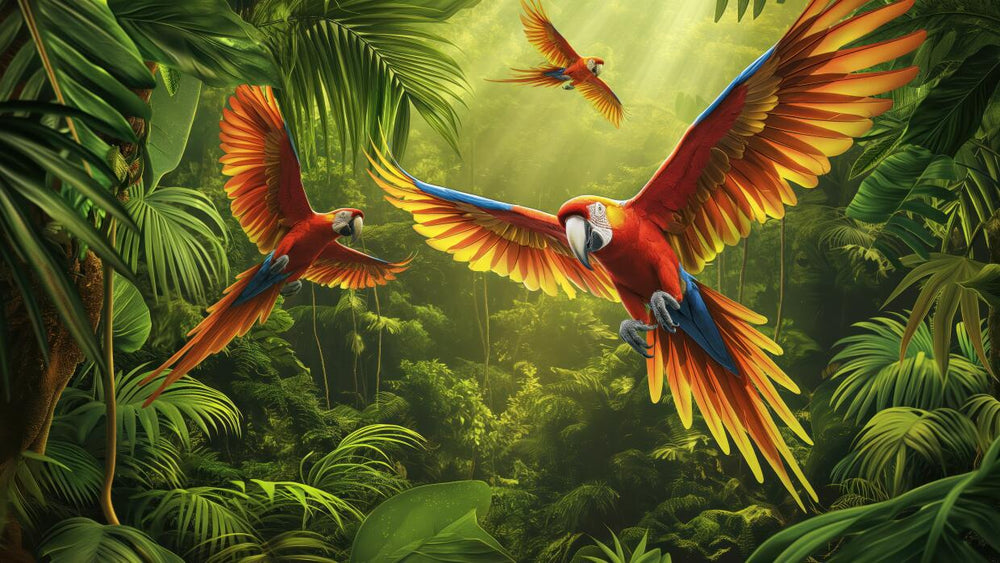 Jungle Parrot Wallpaper design