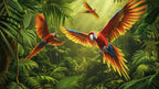 Jungle Parrot Wallpaper flat pattern design