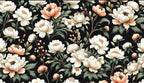 large floral wallpaper flat repeat motif