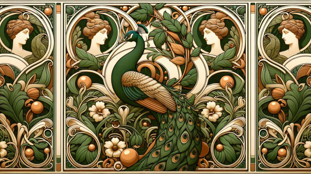 Vintage Peacock Wallpaper design