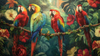 Yellow Parrot Wallpaper flat pattern design