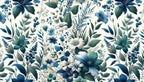 light blue floral wallpaper flat repeat motif