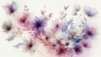purple floral wallpaper flat repeat motif