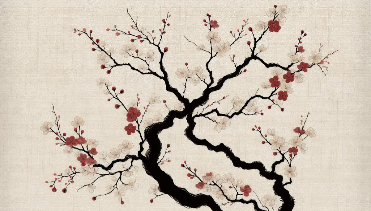 japanese cherry blossom wallpaper flat repeat motif