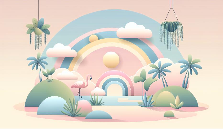 Summer flamingo wallpaper flat repeat motif