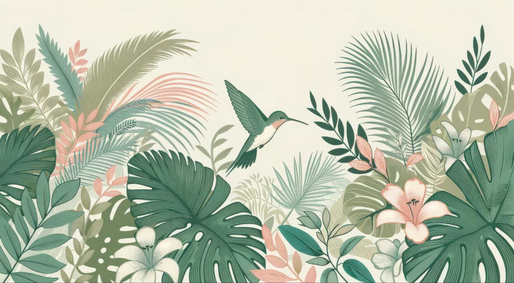 Green Hummingbird Wallpaper design