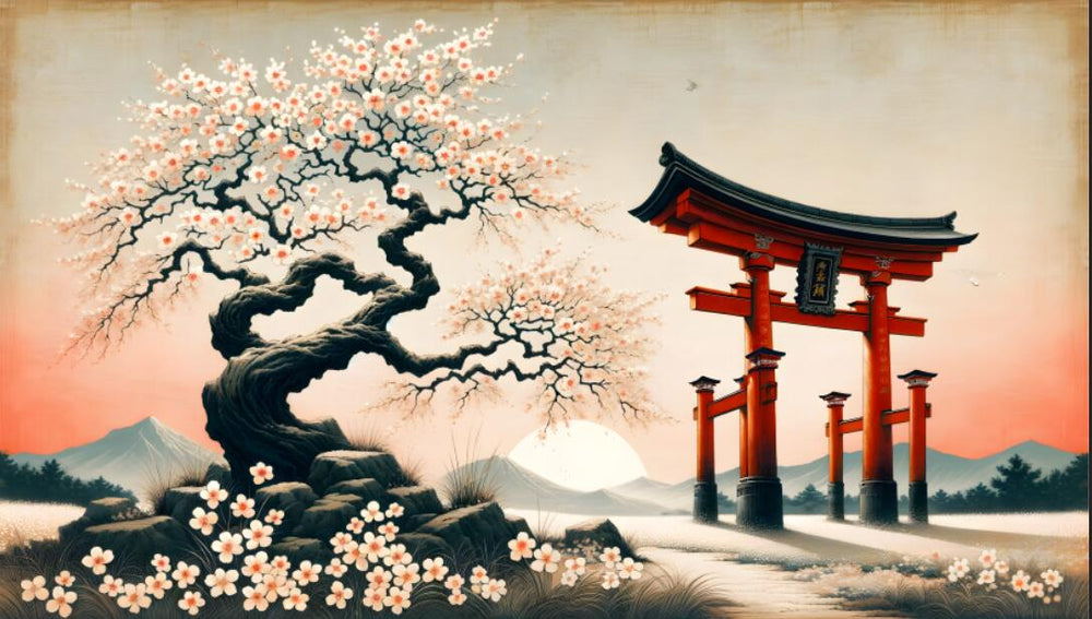 Orange Cherry Blossom Wallpaper design