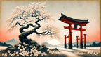 orange cherry blossom wallpaper flat panoramic motif