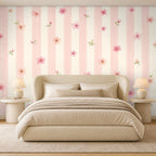 pink floral stripe wallpaper room 2