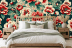 grand peony garden wallpaper in a bedroom