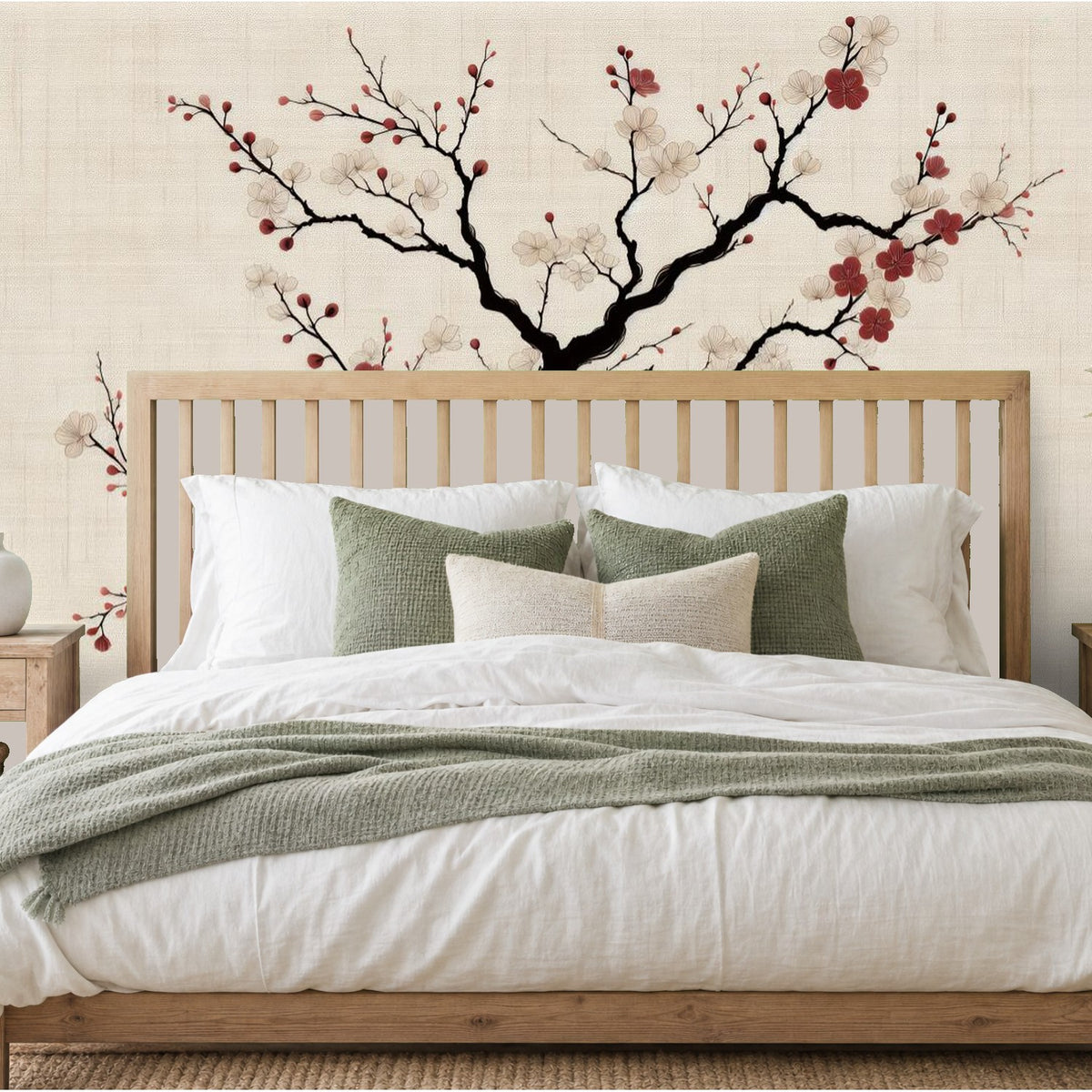 japanese cherry blossom wallpaper bedroom feature wall
