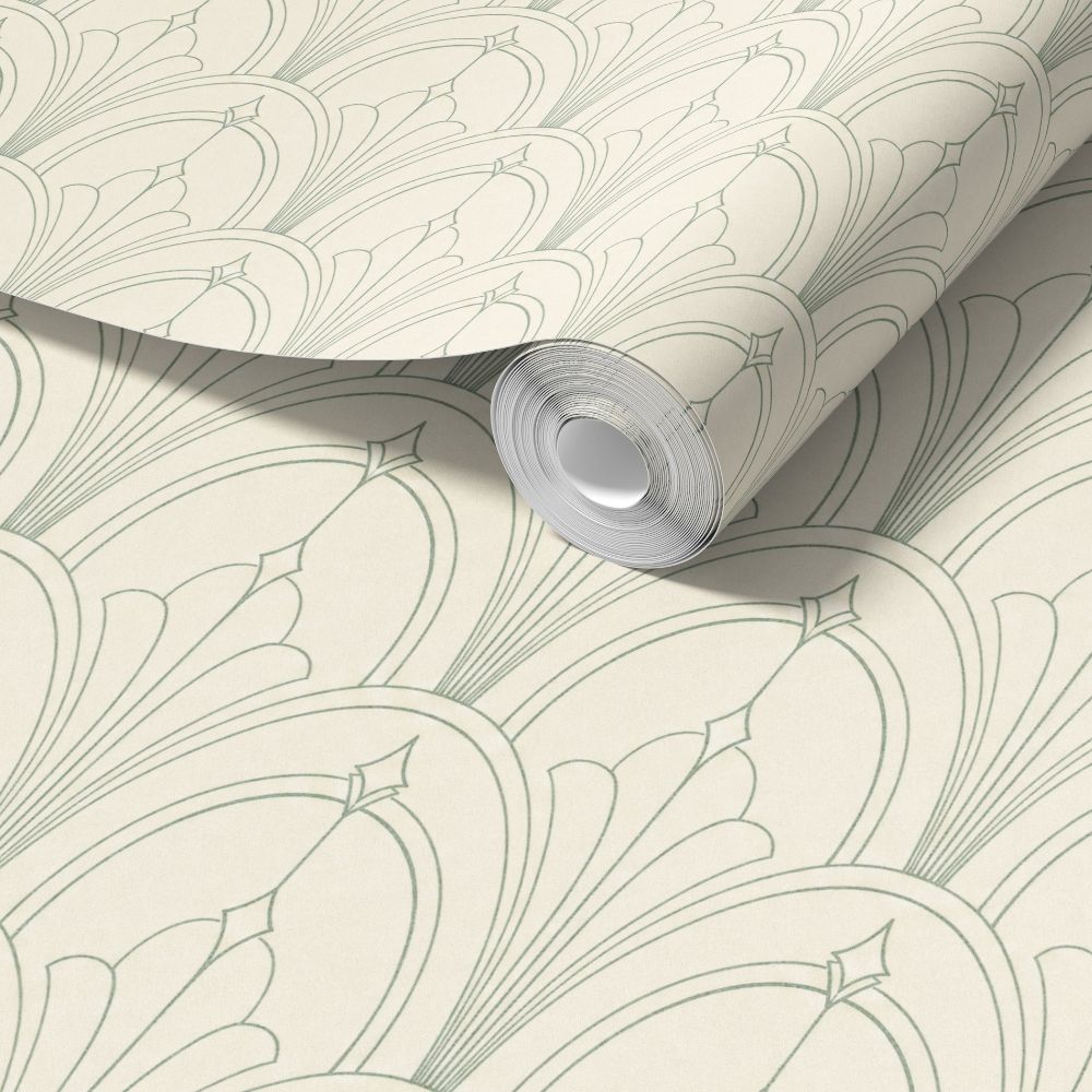 Sage green geometric wallpaper