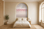 Flamingo club wallpaper — mural in an arched bedroom alcove