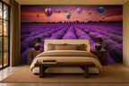 lavender purple color wallpaper in a bedroom