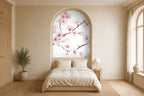 cherry blossom wallpaper bedroom feature wall