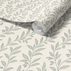 Sage green leaf wallpaper