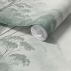 Bathroom wallpaper sage green