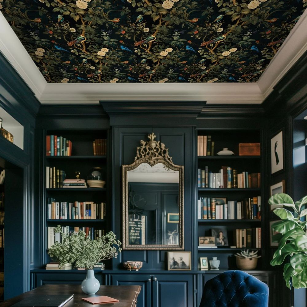 Midnight Garden Bird Wallpaper