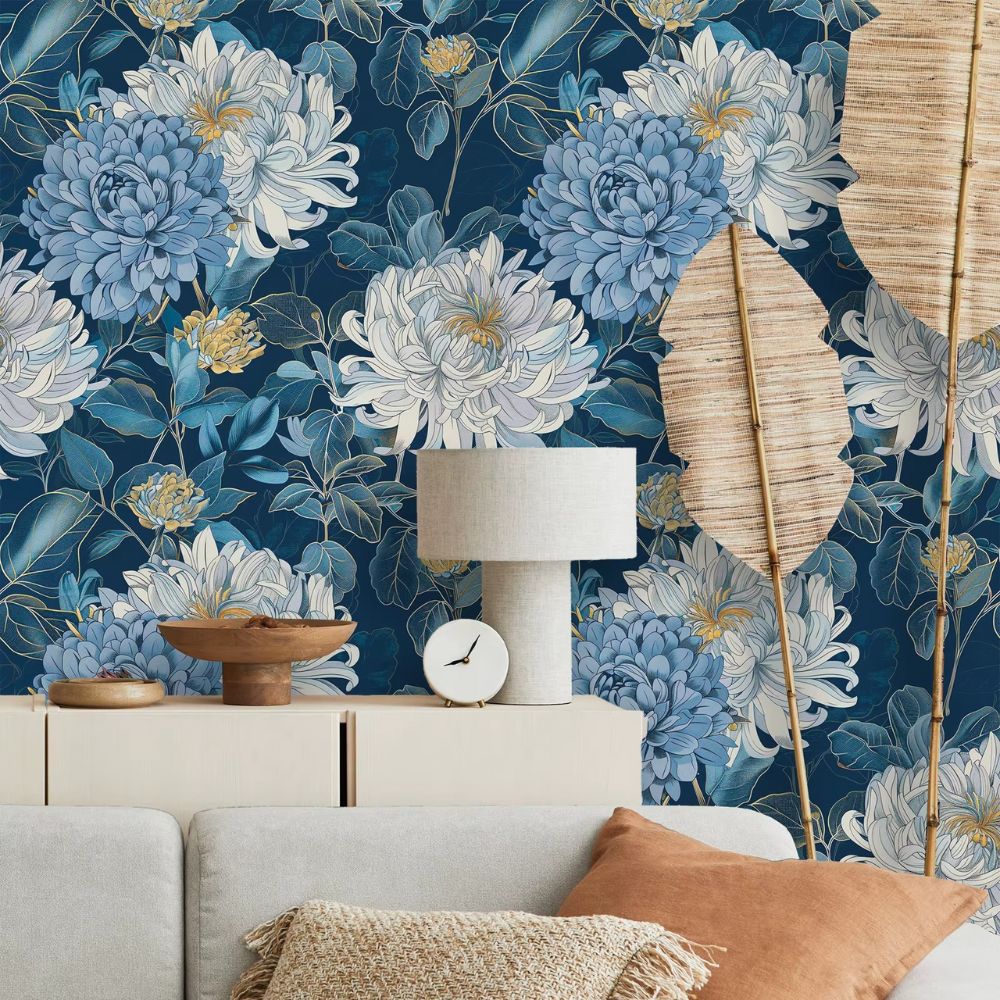 Blue Floral Wallpaper