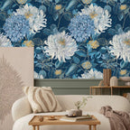 Blue Floral Wallpaper