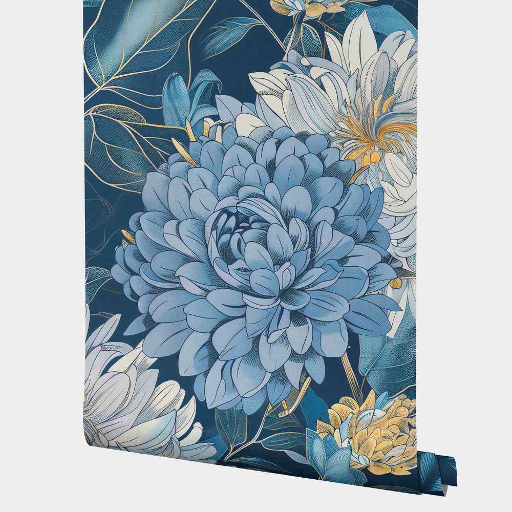 Blue Floral Wallpaper