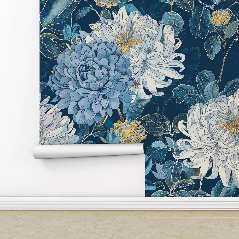 Blue Floral Wallpaper