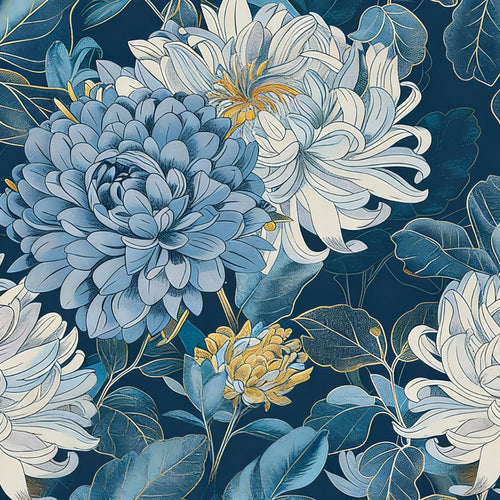 Blue Floral Wallpaper
