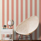 Pink and White Striped Wallpaper