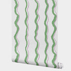 Green Striped Wallpaper
