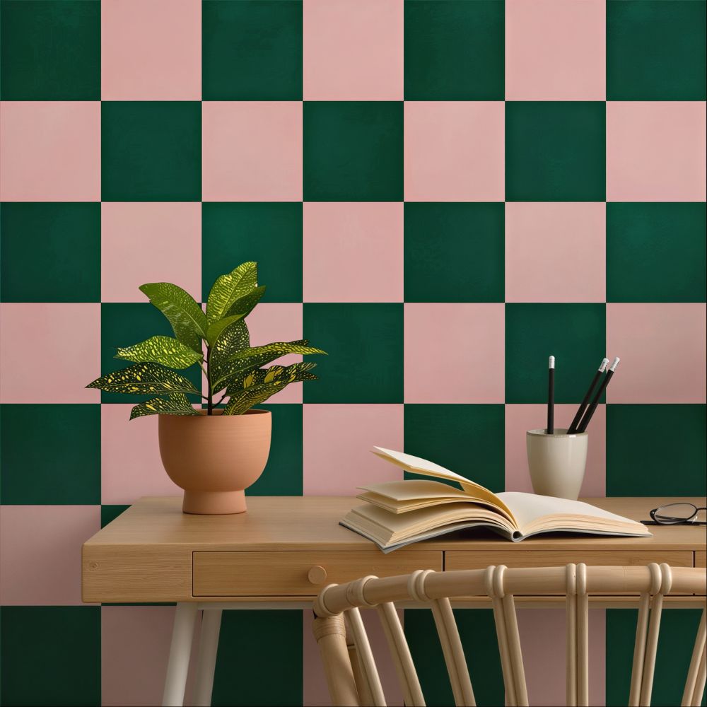 Pink and Green Wallpaper