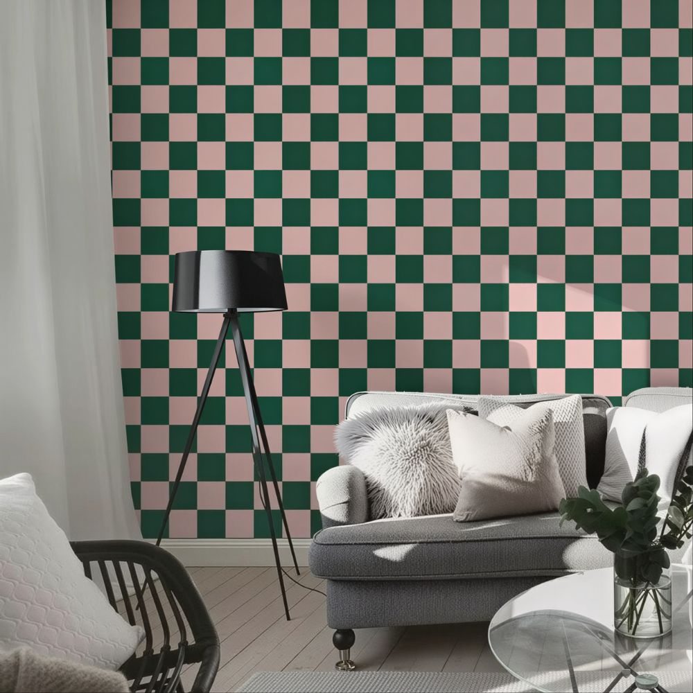 Pink and Green Wallpaper