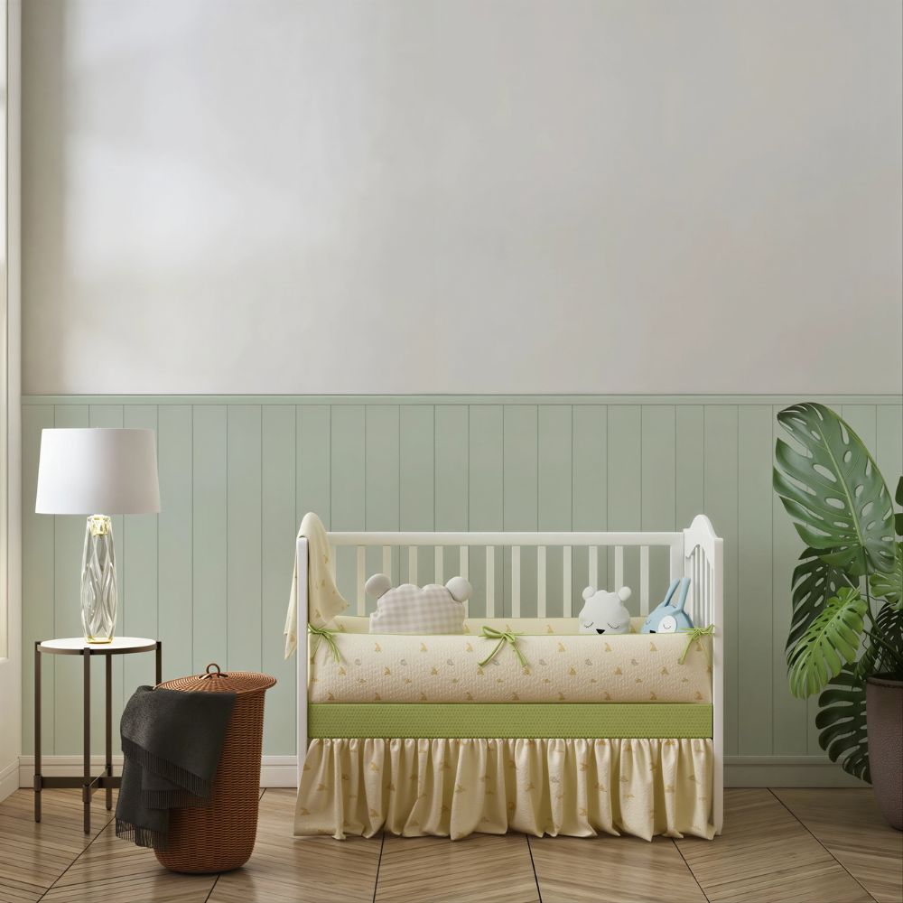 Sage Green Panel Wallpaper