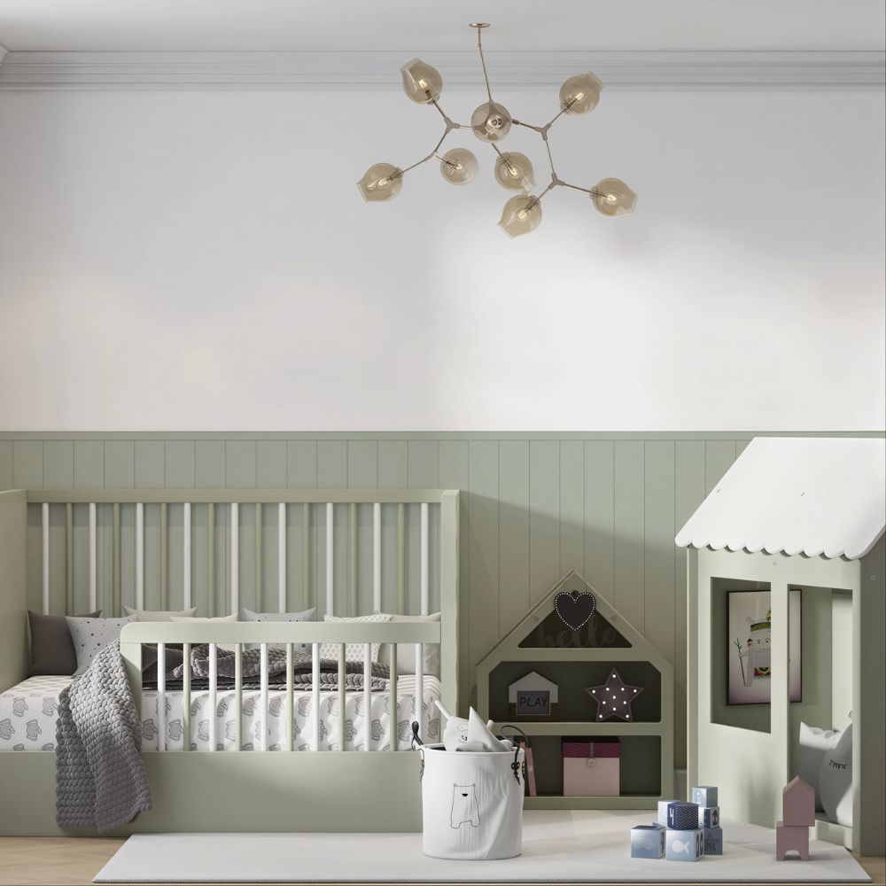 Sage Green Panel Wallpaper